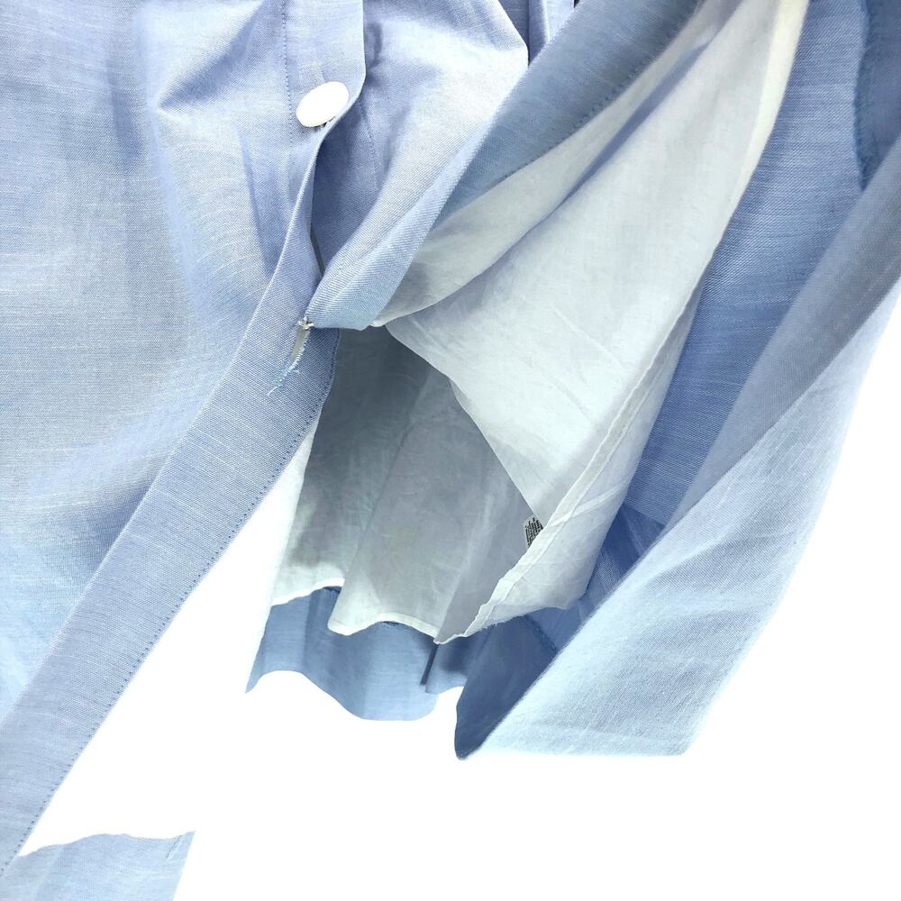 1901 Nordstrom Chambray Button Front Skirt w/ Bow Tie Belt Size 8 Blue Lined EUC - Picture 5 of 7